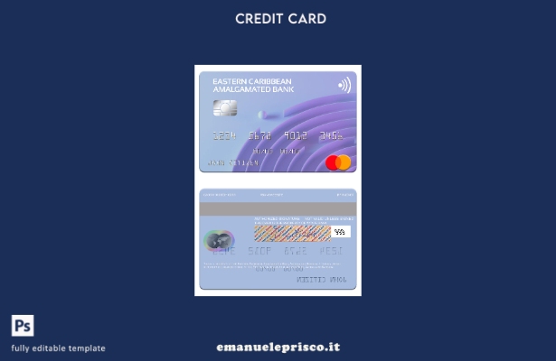 modello mastercard Amalgamated Bank di Antigua e Barbuda dei Caraibi orientali i
